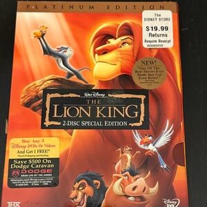 Disney The Lion King DVD – Platinum Edition – Featuring New Song – 2-Disc Set